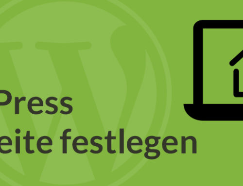 WordPress Startseite festlegen